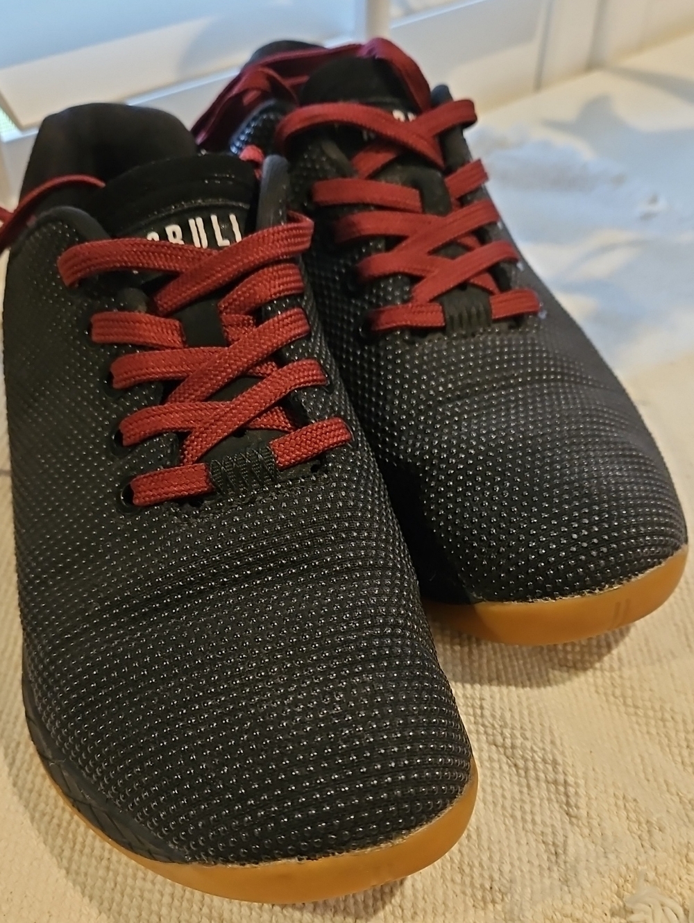 No Bull Black With Gum Sole Crossfit Gym Shoe Red Laces 0060